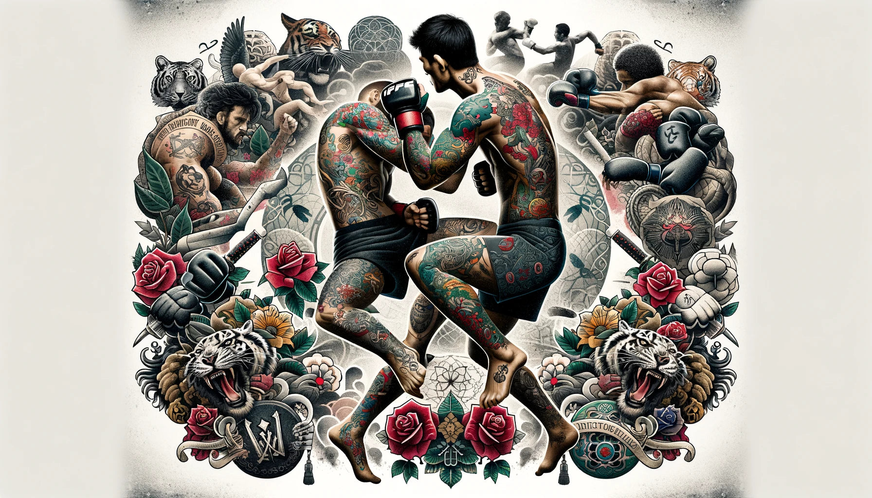 The Art of Combat: Gun MMA Fighters with Awesome Tattoos - Past and Present